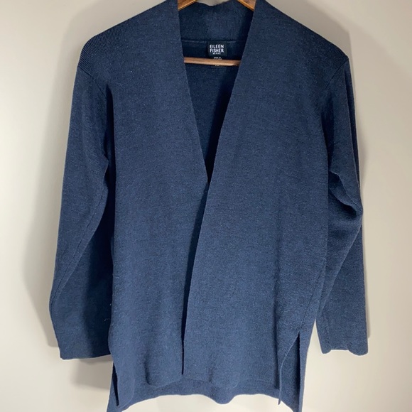 Eileen Fisher Sweaters - Eileen Fisher 100% Merino Wool Cardigan Navy PM